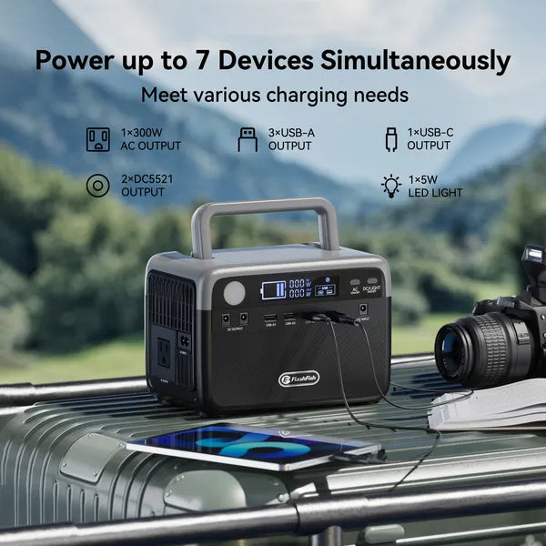 Voyah™ Elite 300W Portable Power Station | 230.4Wh LiFePO4 Emergency Solar Generator